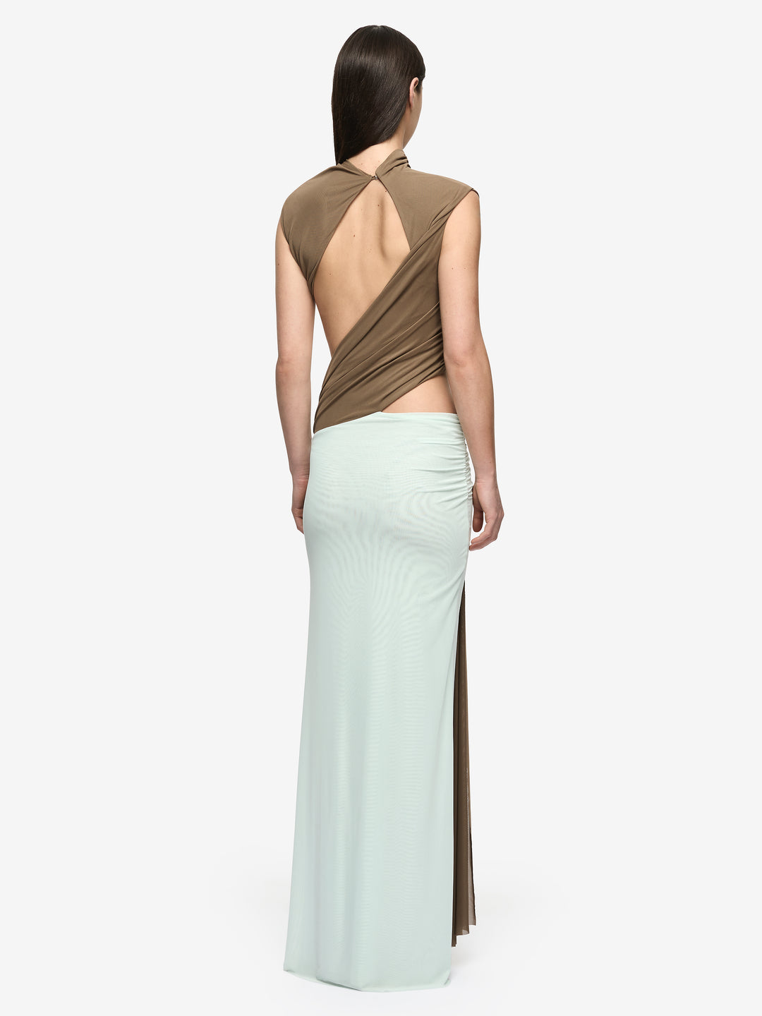 CONNI MAXI DRESS - TAUPE/SPEARMINT