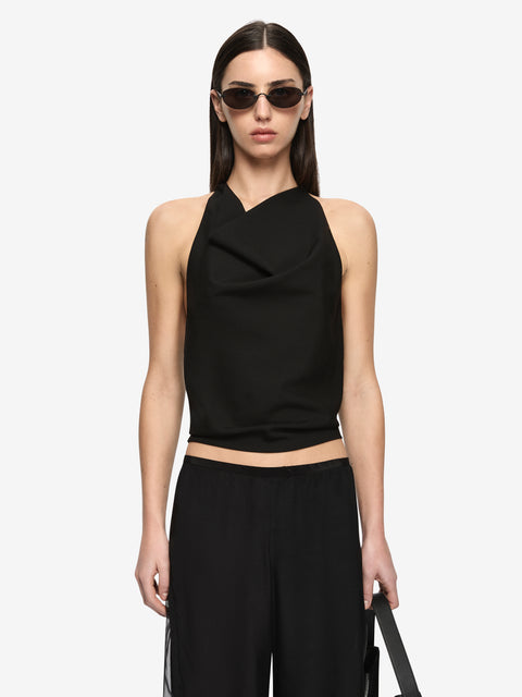 ELENORA RACER TOP - BLACK