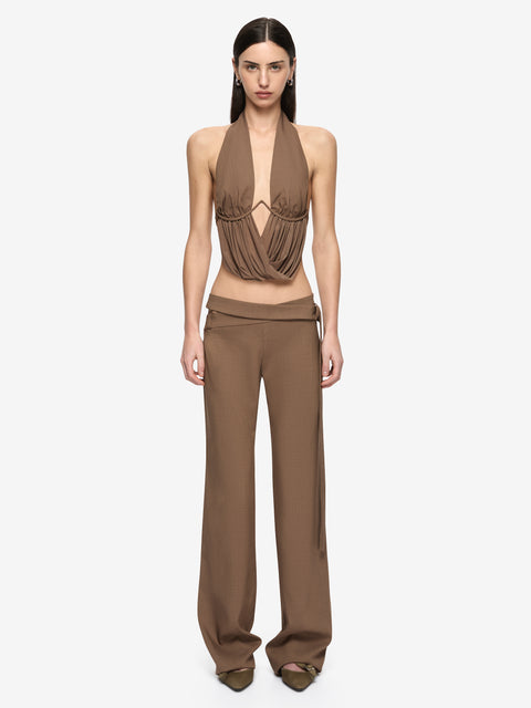 MIKA DRAPE TOP - TAUPE