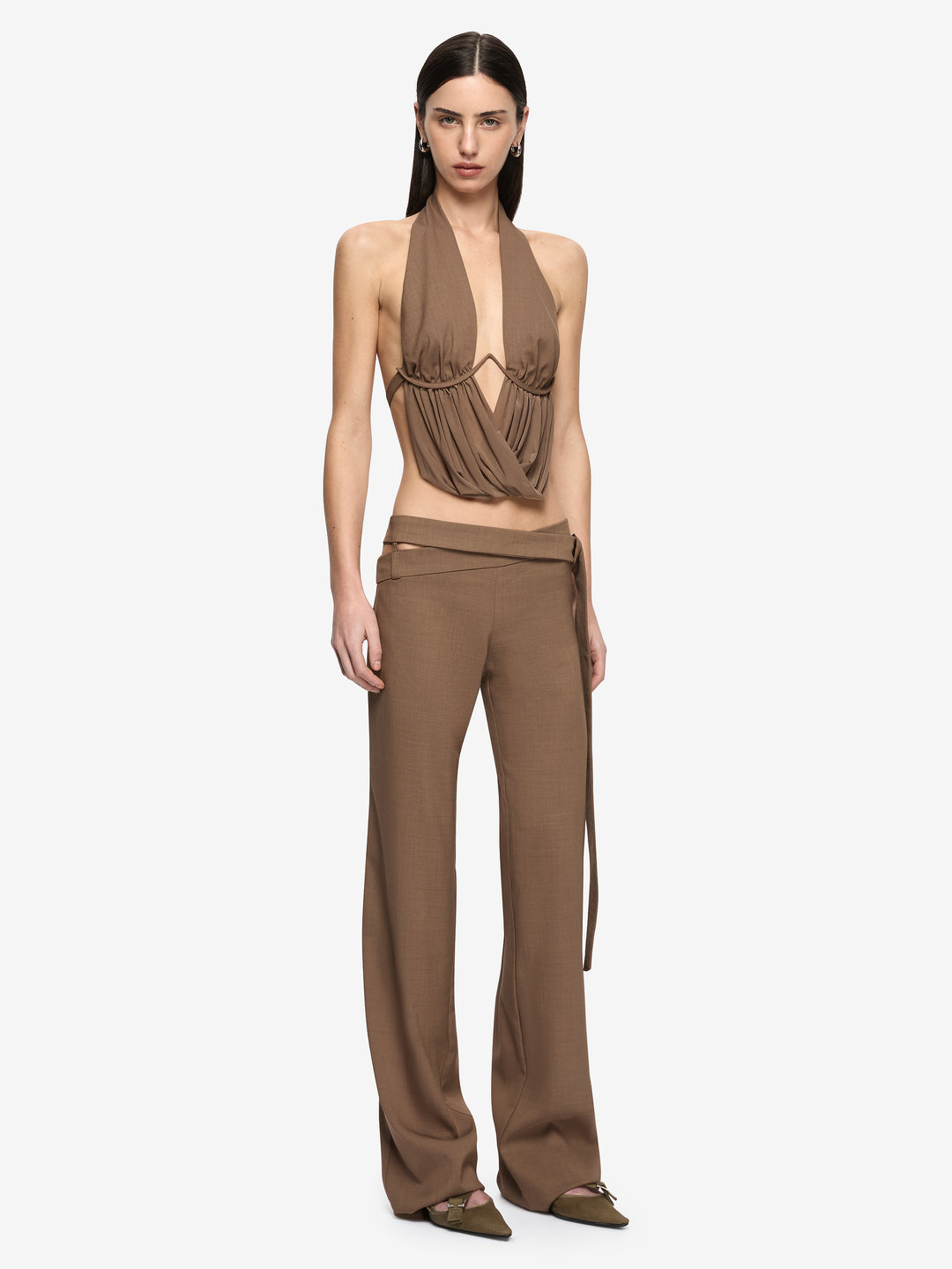 MIKA DRAPE TOP - TAUPE
