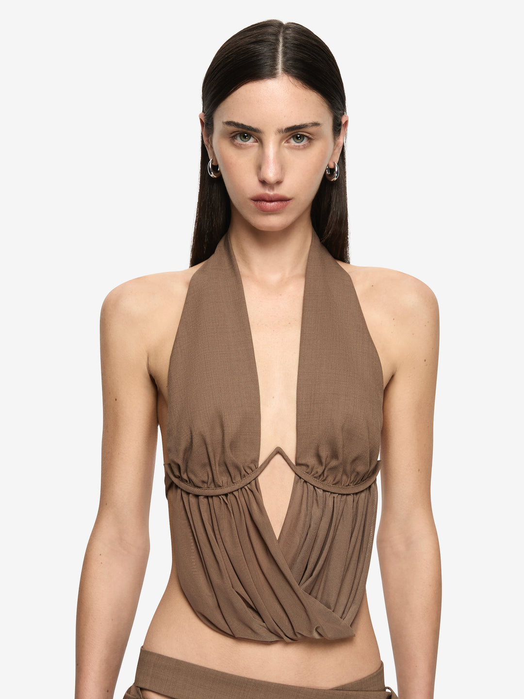 MIKA DRAPE TOP - TAUPE