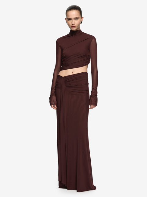 CONNI LONG SLEEVE MAXI DRESS - PLUM