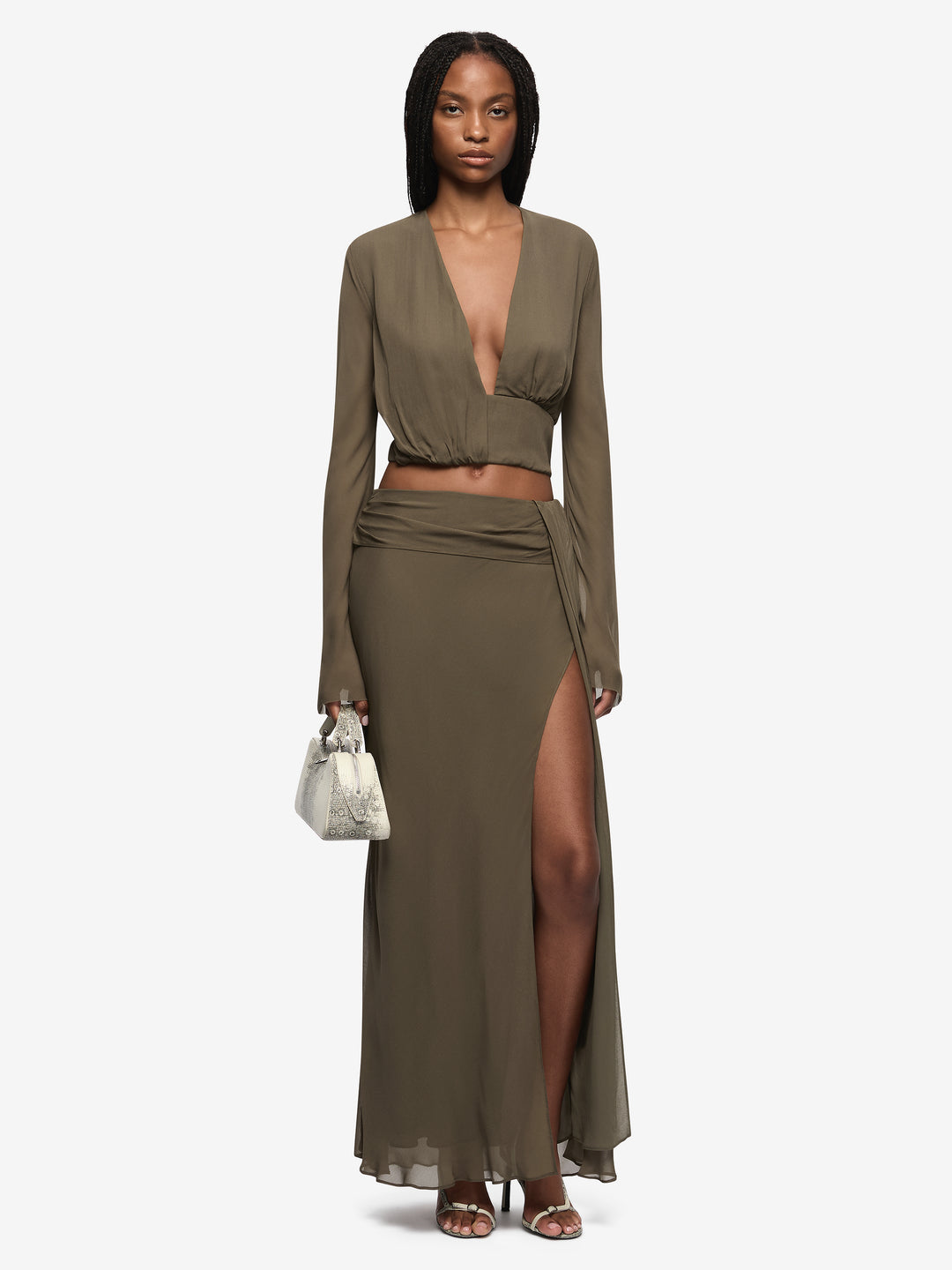 ISABELLA LONG SLEEVE TOP - TWIG