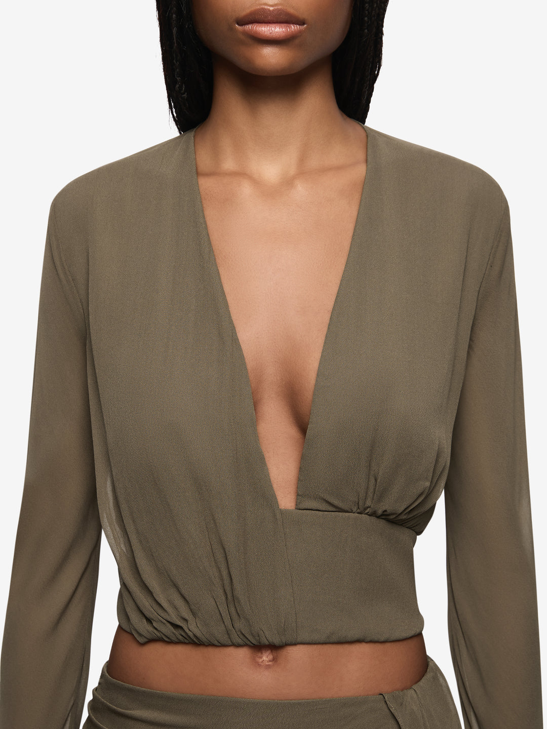 BRIYA LONG SLEEVE TOP - TWIG