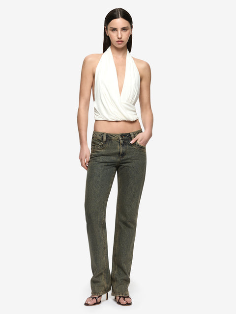 XENNA HALTER TOP  - IVORY