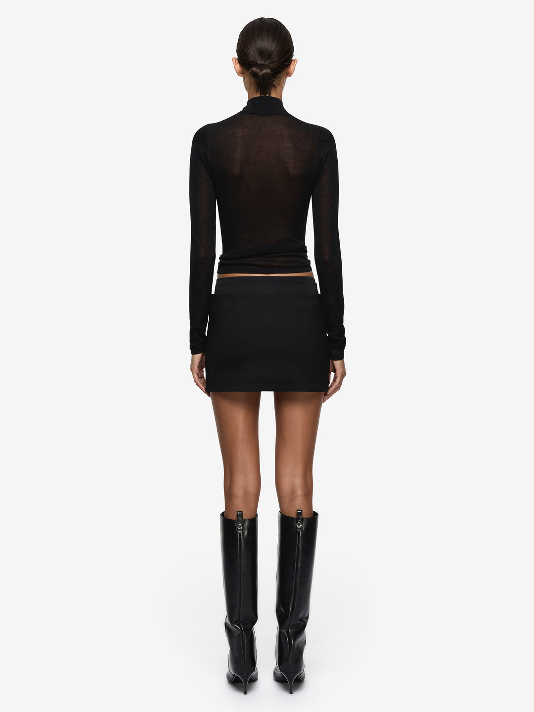 MIRREN CONTRAST MINI SKIRT - BLACK