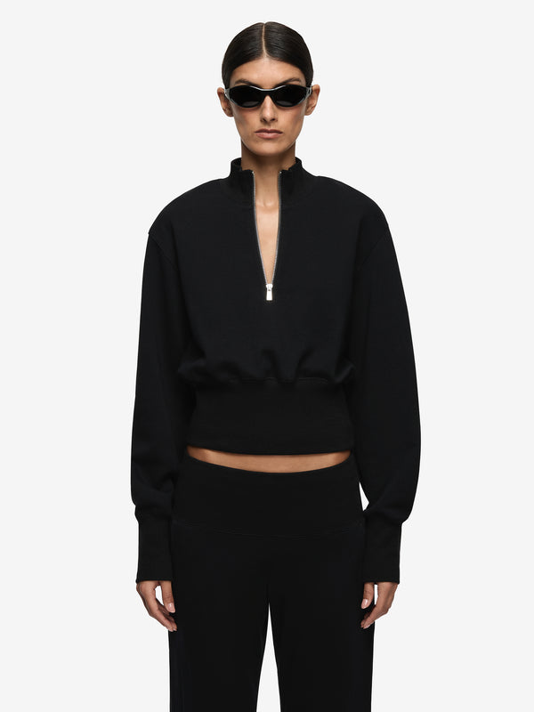 STEPH HALF ZIPPER JUMPER - BLACK