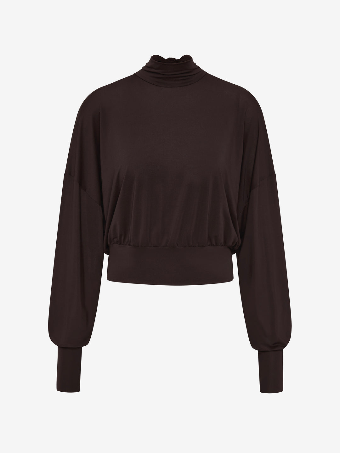 COURT LONG SLEEVE TOP - DARK CHOCOLATE