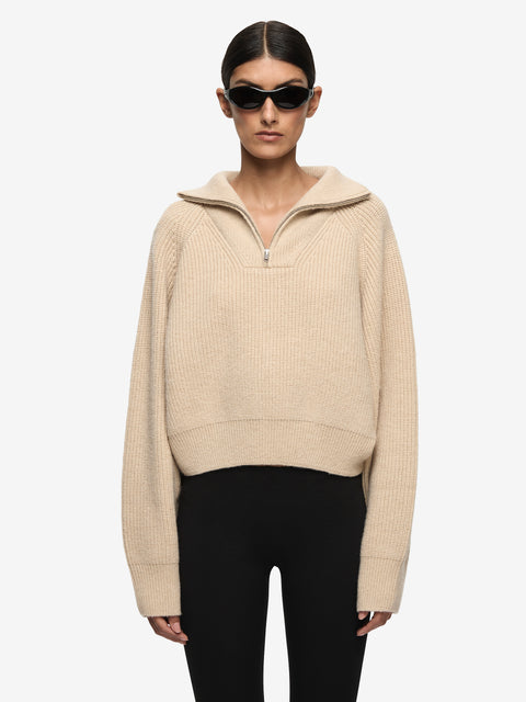 TORIE CROPPED JUMPER - SAND