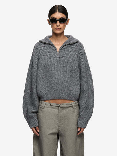 TORIE CROPPED JUMPER - CHARCOAL