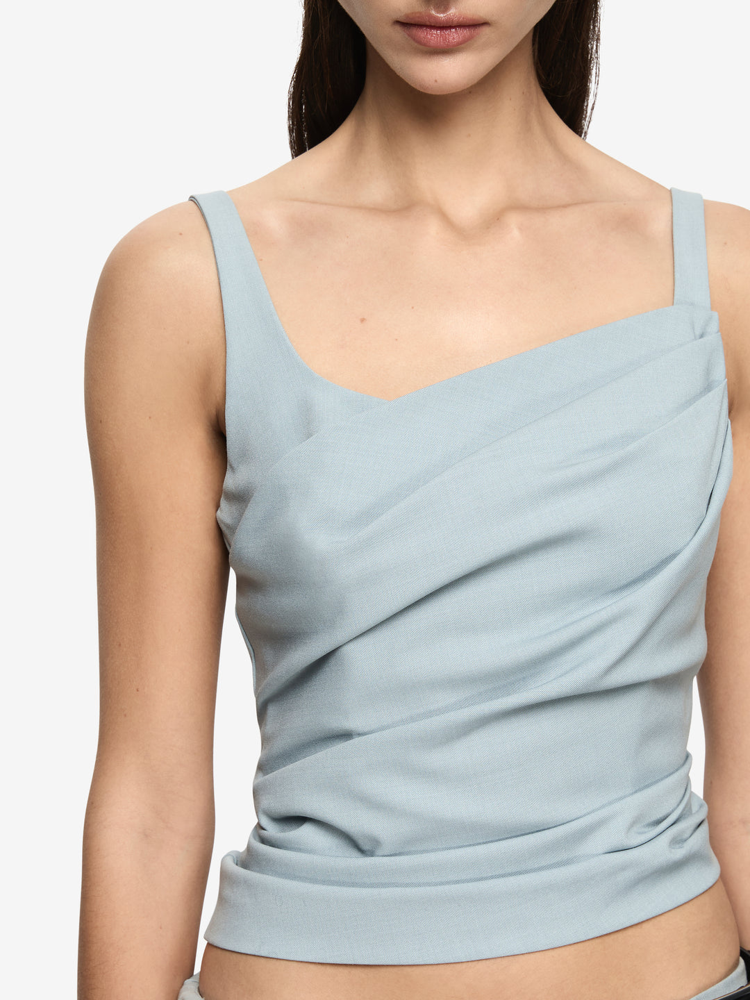 SELINA ASYM TOP - STONE BLUE