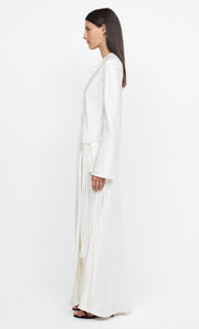 EMERY LONG SLEEVE TIE MAXI DRESS - IVORY