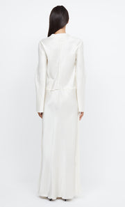 EMERY LONG SLEEVE TIE MAXI DRESS - IVORY