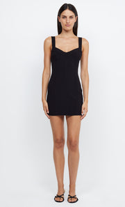 SYBIL PANELLED MINI DRESS - BLACK