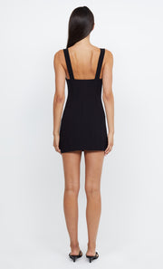 SYBIL PANELLED MINI DRESS - BLACK
