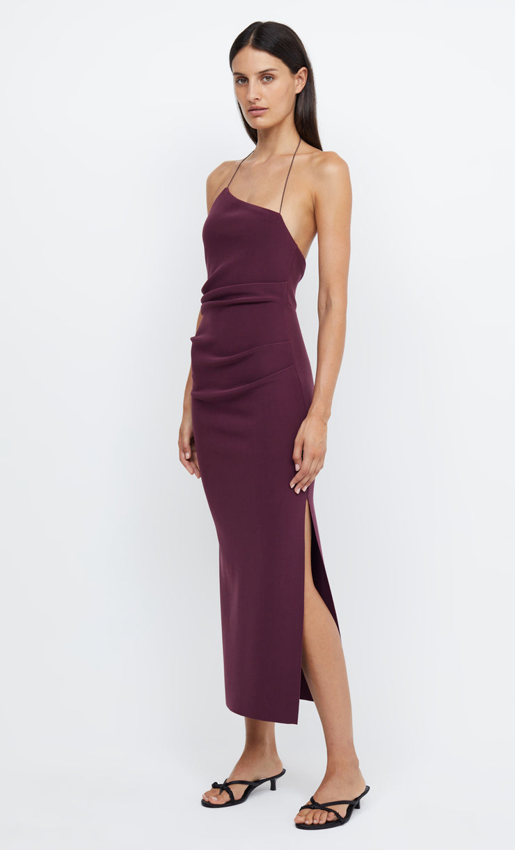 ANDY ASYM MIDI DRESS - PLUM