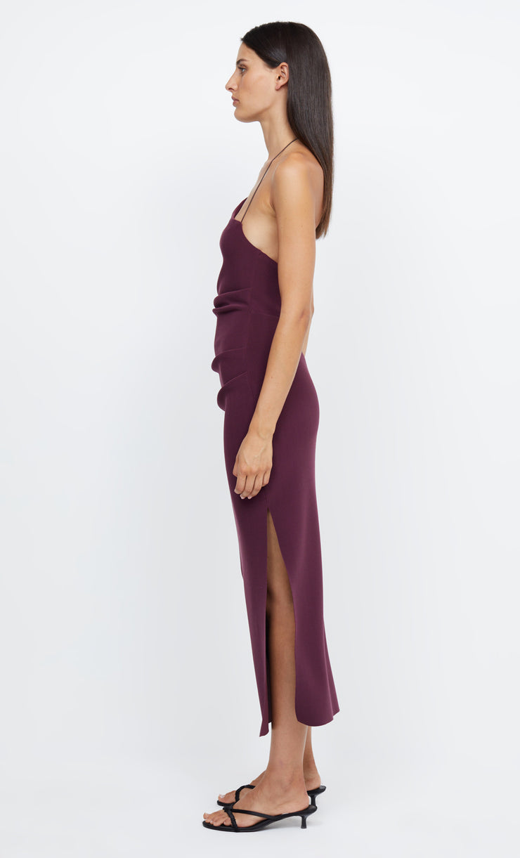 ANDY ASYM MIDI DRESS - PLUM