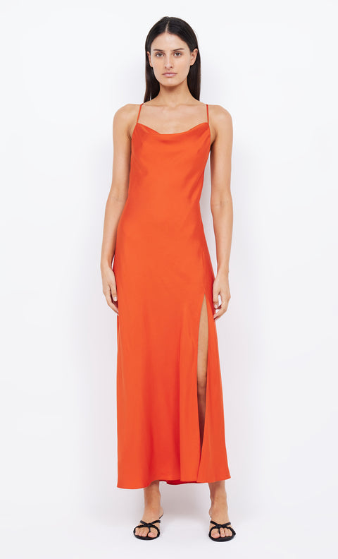 AINSLEY TIE MAXI DRESS - SPICE