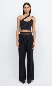 RIA ASYM CROP TOP - BLACK