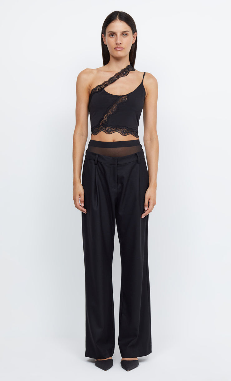 RIA ASYM CROP TOP - BLACK