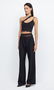 RIA ASYM CROP TOP - BLACK