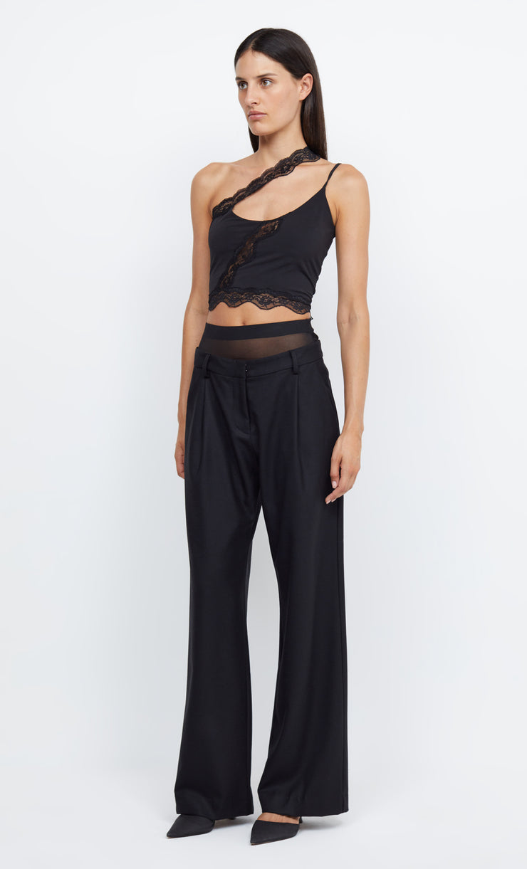 RIA ASYM CROP TOP - BLACK