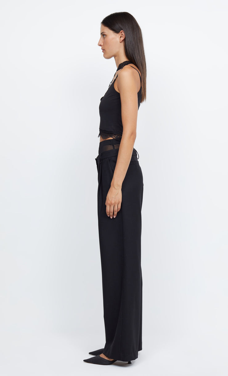 RIA ASYM CROP TOP - BLACK