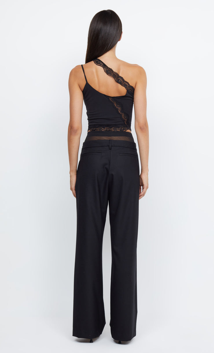 RIA ASYM CROP TOP - BLACK