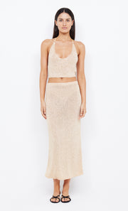 SADIE SEQUIN KNIT MAXI SKIRT - GOLD