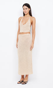 SADIE SEQUIN KNIT MAXI SKIRT - GOLD