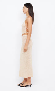 SADIE SEQUIN KNIT MAXI SKIRT - GOLD