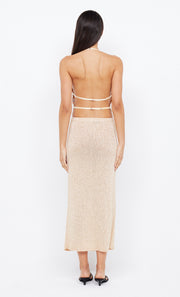 SADIE SEQUIN KNIT MAXI SKIRT - GOLD