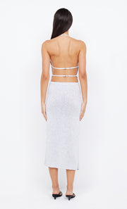 SADIE SEQUIN KNIT MAXI SKIRT - CRYSTAL