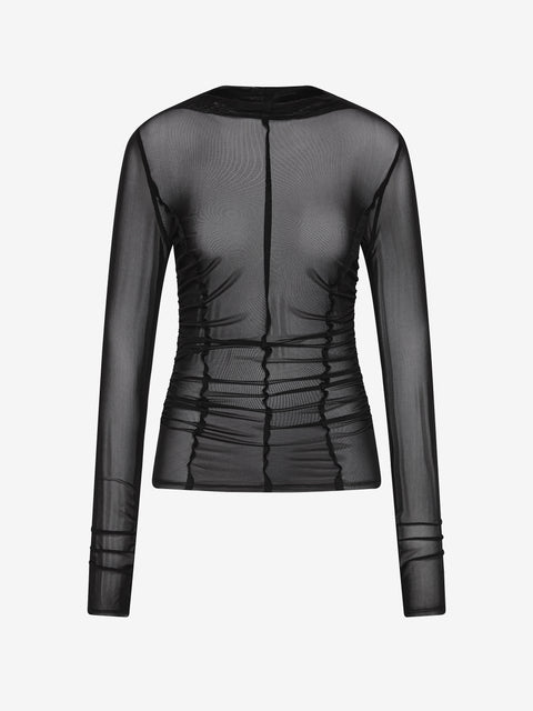 DELILA LONG SLEEVE TOP - BLACK