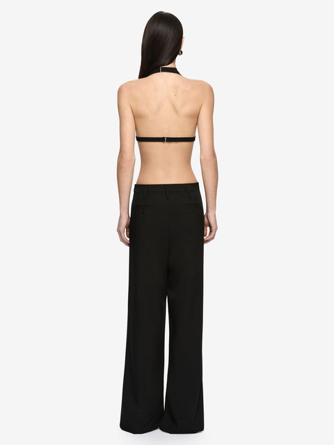 HENLEY DRAPE TOP - BLACK