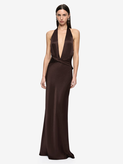 IRINA MAXI DRESS - DARK CHOCOLATE
