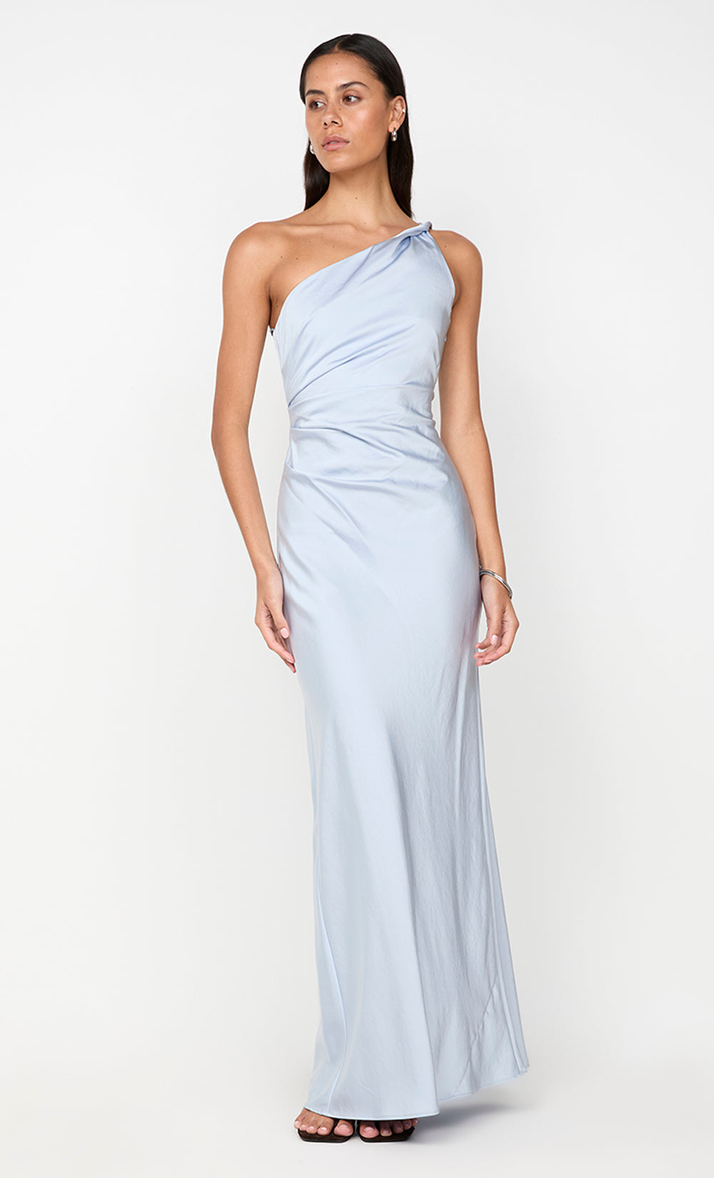 LUNETTA ASYM DRESS - DUSTY BLUE