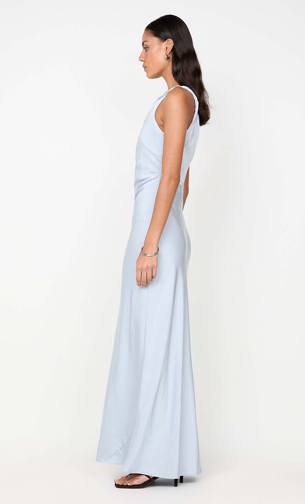 LUNETTA ASYM DRESS - DUSTY BLUE