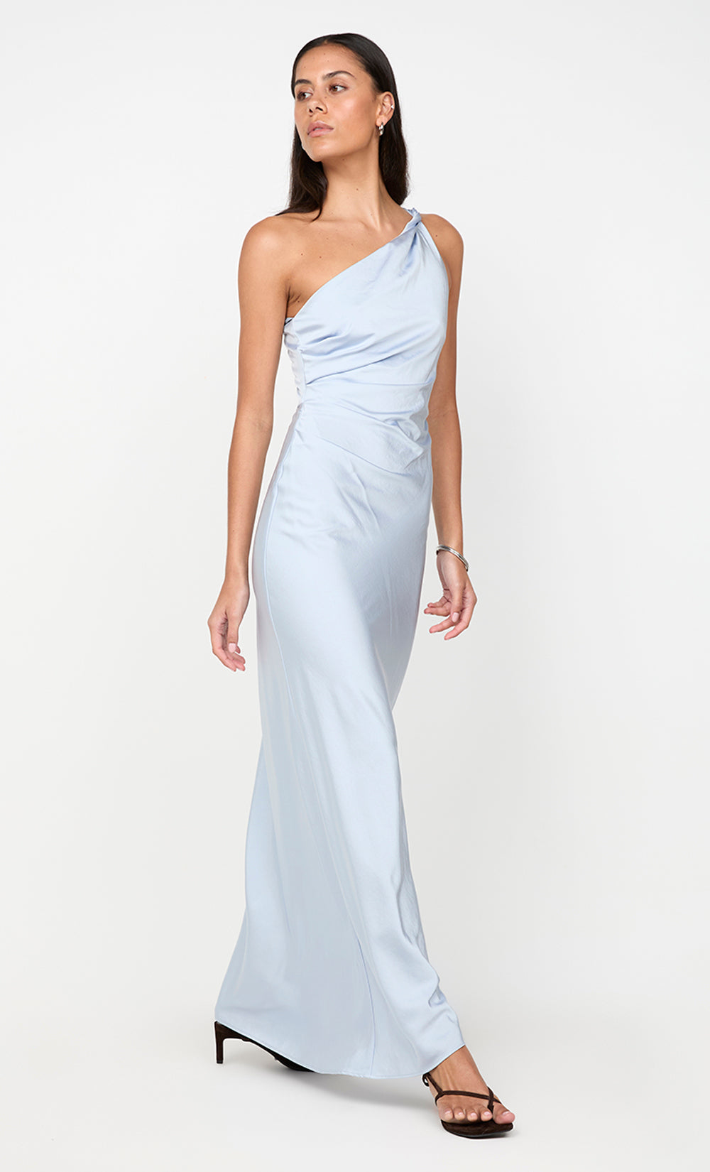 LUNETTA ASYM DRESS - DUSTY BLUE