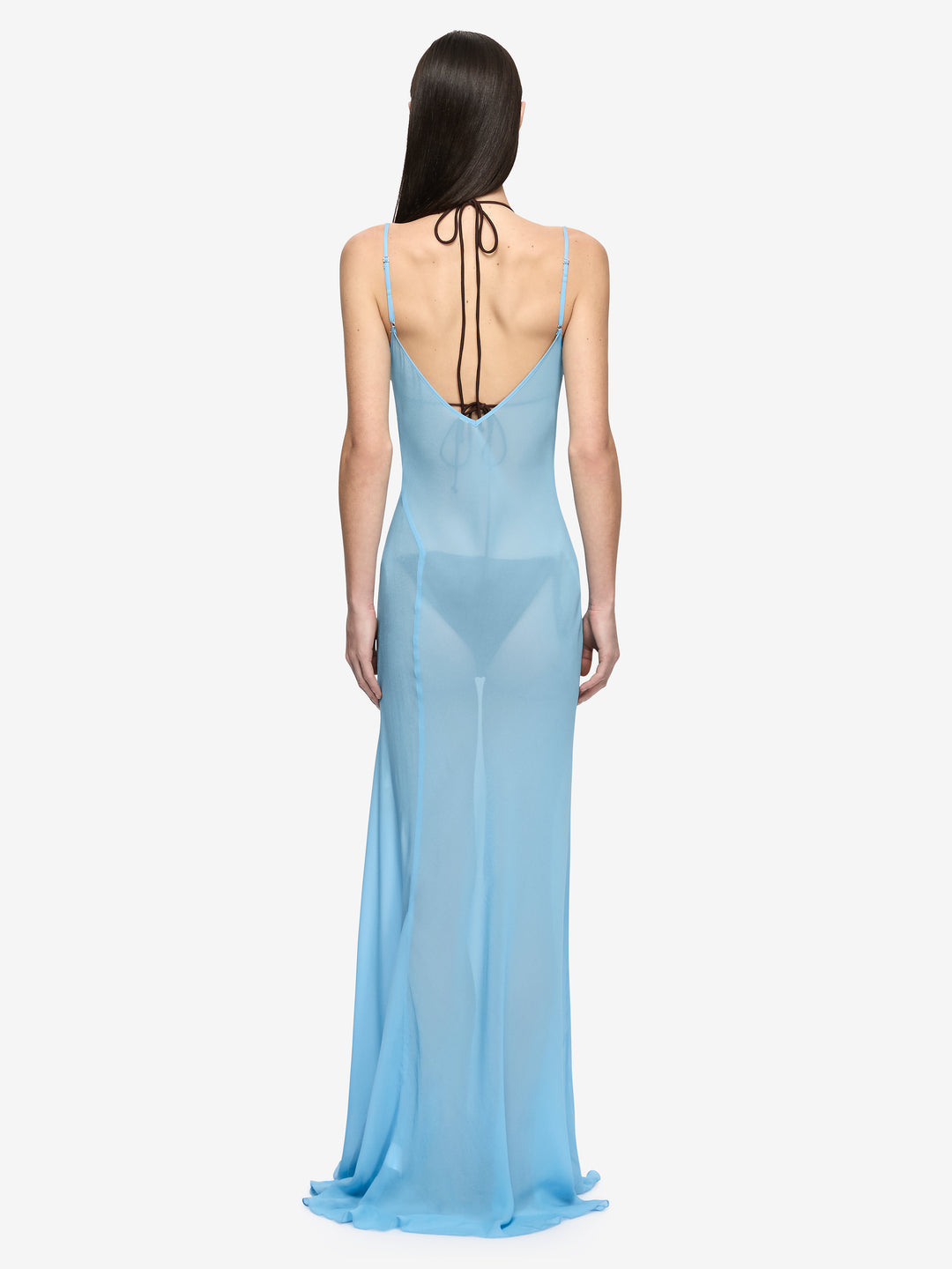 CLIO LAYERED MAXI DRESS - BITTER CHOC/AZURE BLUE