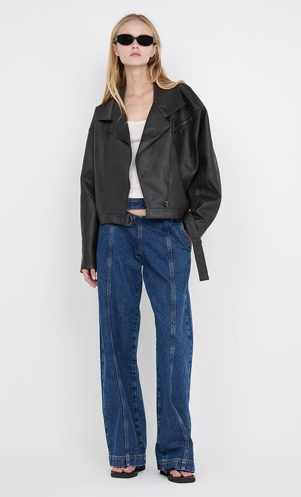 DAVIE BOMBER - WASHED BLACK