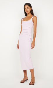 AVELINE TUCK MIDI DRESS - BALLET PINK