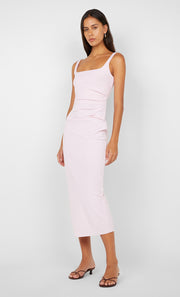 AVELINE TUCK MIDI DRESS - BALLET PINK