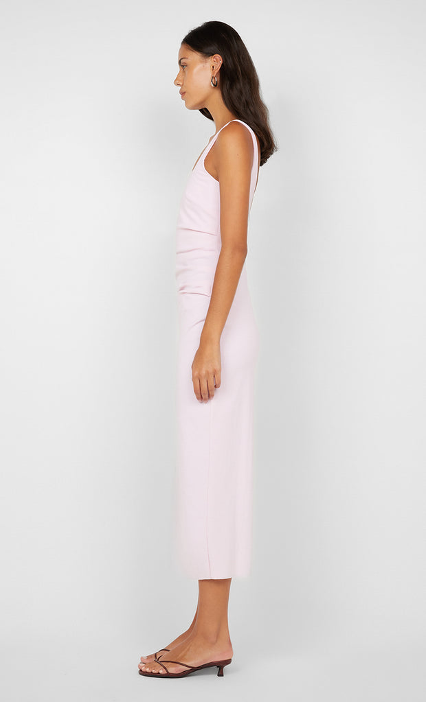 AVELINE TUCK MIDI DRESS - BALLET PINK