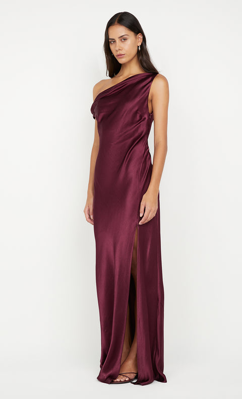 SOL ASYM DRESS - PLUM
