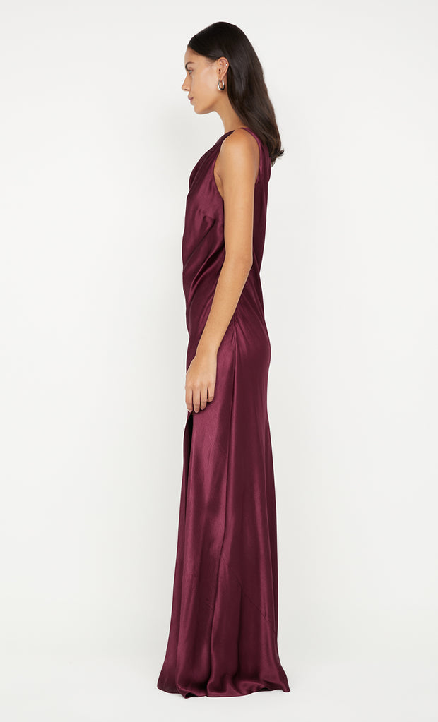 SOL ASYM DRESS - PLUM