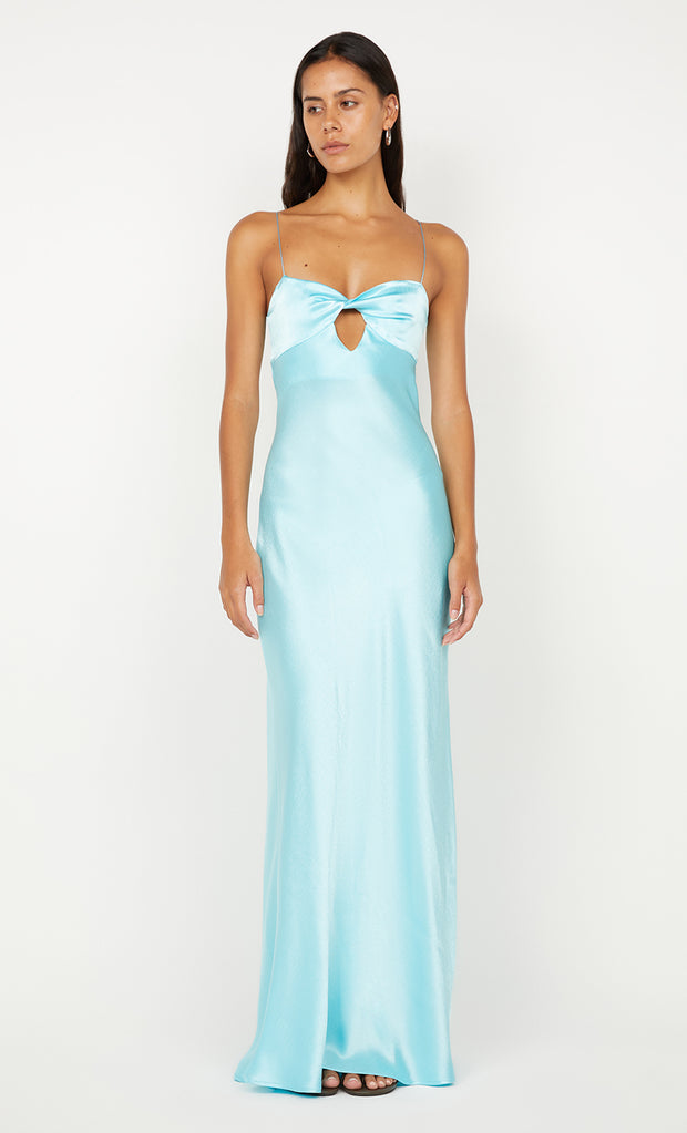 CINDER TWIST MAXI DRESS - TURQUOISE