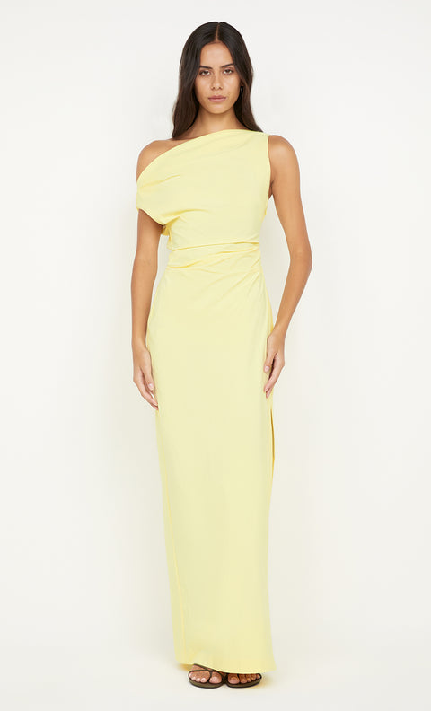 ANGELINA ASYM MAXI DRESS - ICE YELLOW