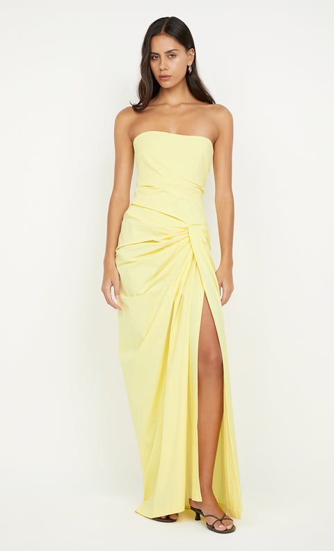 DOMENIC STRAPLESS DRESS - ICE YELLOW