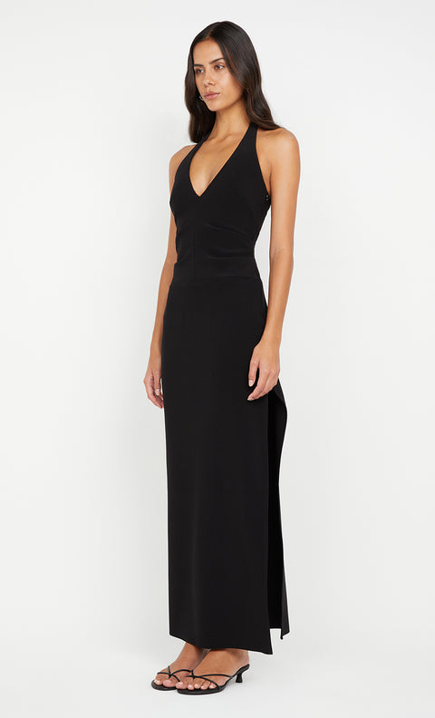 ARIVEN HALTER MAXI DRESS - BLACK
